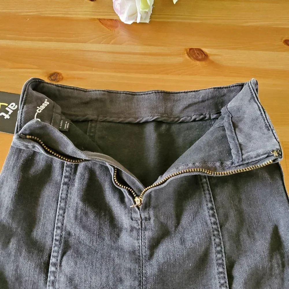 Art Class - Girls' Mini Skirt Side Seam Denim - Size S 6/6X Black Wash